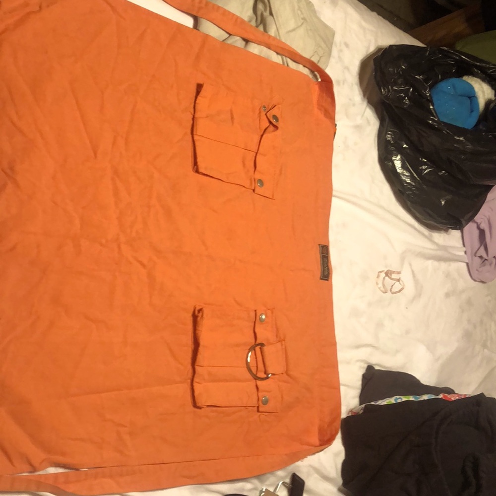 Mario Batali orange waist apron, excellent condition.